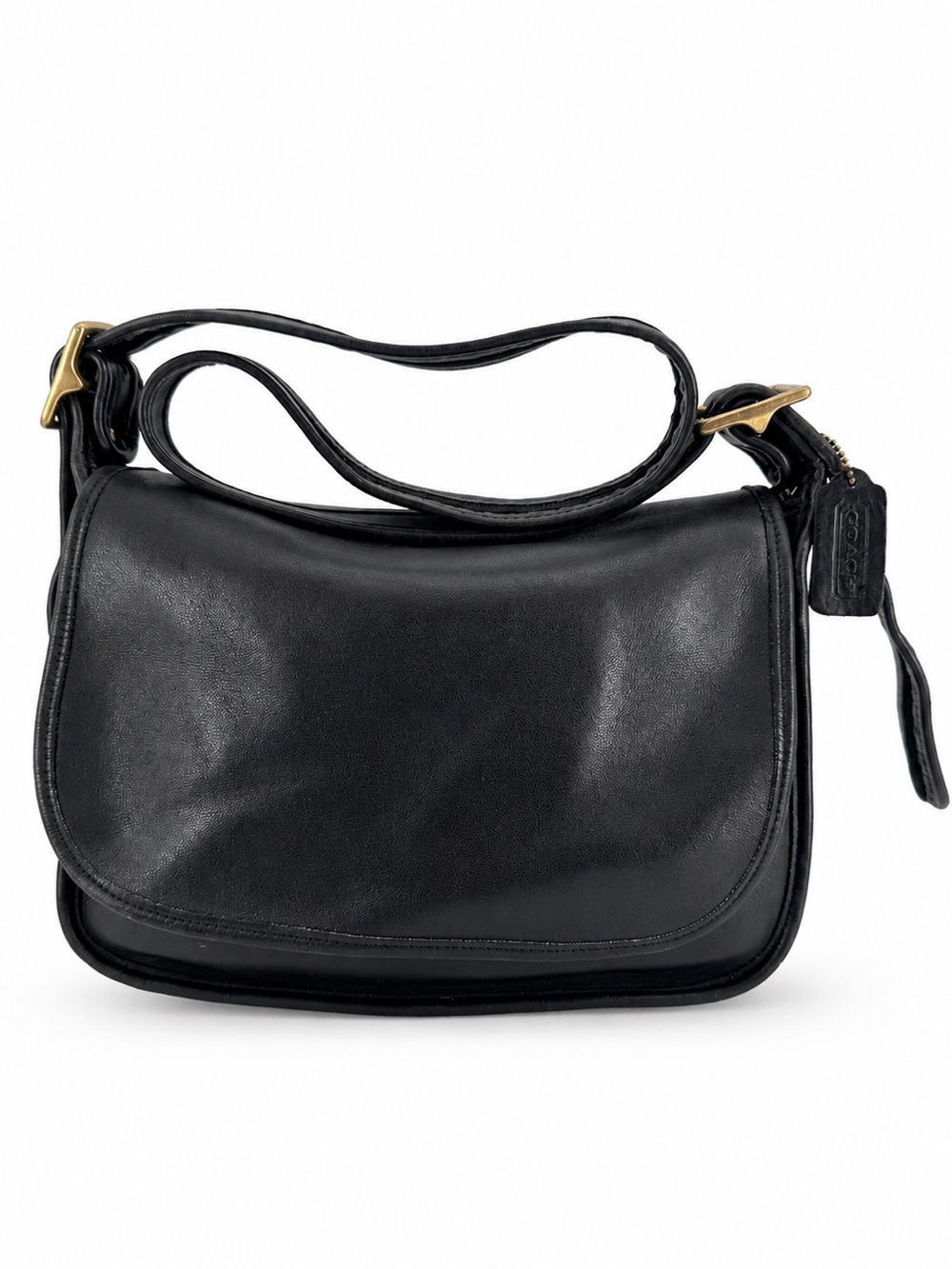 Vintage 90s Coach Patricia Legacy Black Leather Flap Crossbody Bag 1995 9951